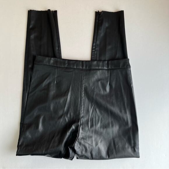 ZARA Black High Rise Faux Leather Leggings - Picture 4 of 7
